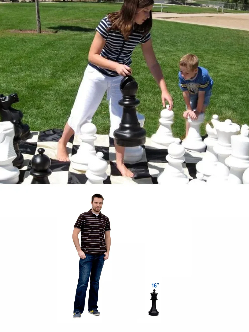 16″ Giant Outdoor Chess Set with Board - Image 5
