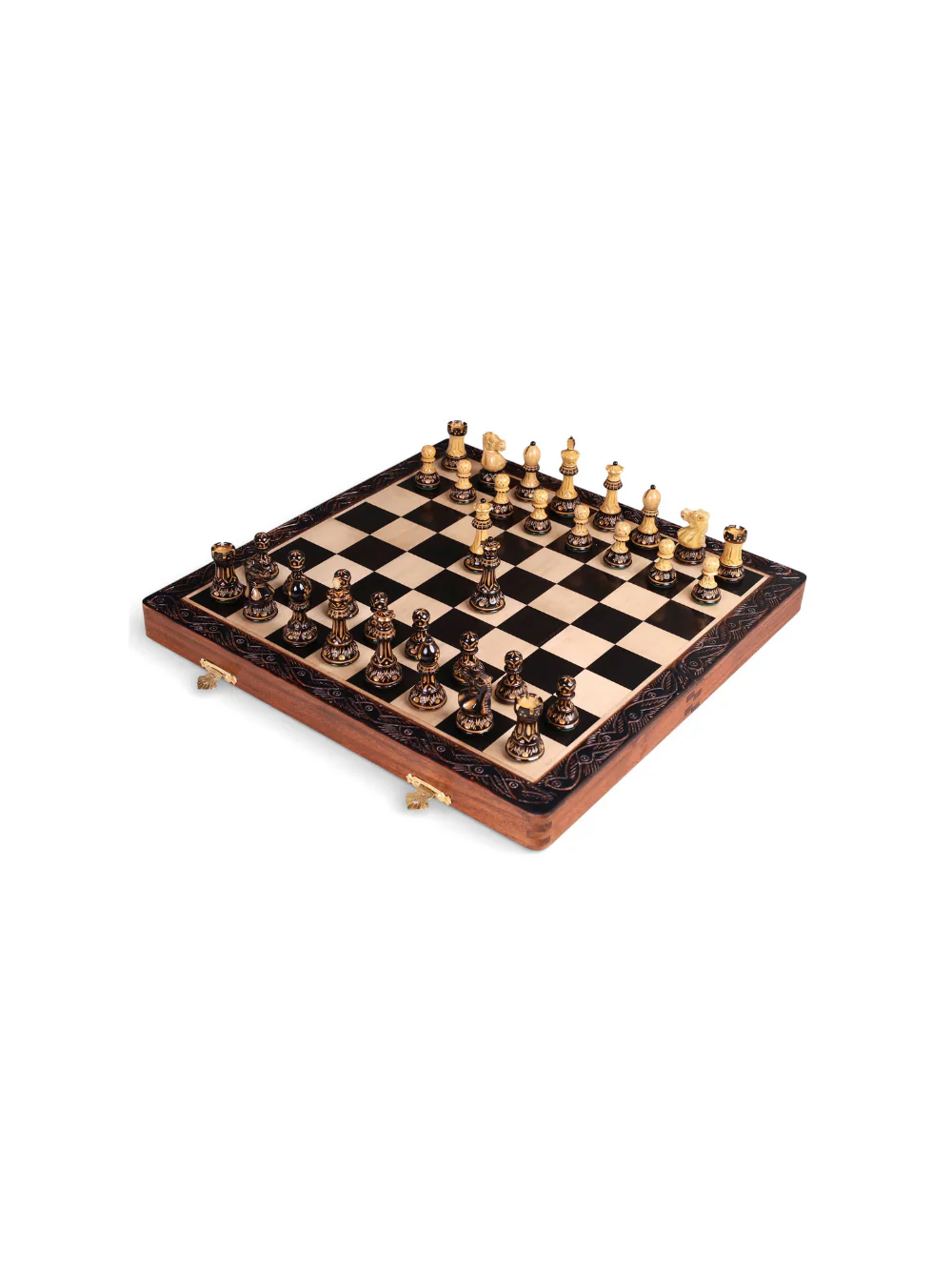 Laurel Series Burnt Carving Chess Set - Image 5