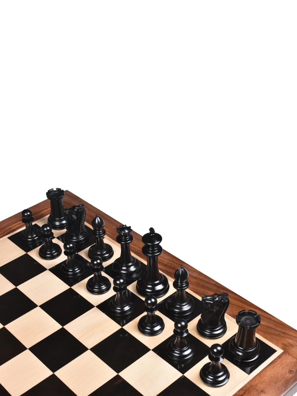 1849-50 Leuchars Cook Staunton Chess Pieces Ebony Wood & Antiqued Boxwood - 4.5" - Image 4