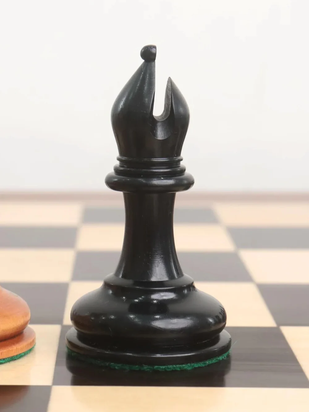 1849 Cooke Type Staunton Chess Set - Ebony Wood & Antiqued Boxwood Pieces with Board & Box - Image 11