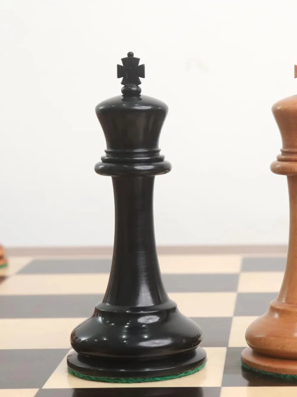 1849 Cooke Type Staunton Chess Set - Ebony Wood & Antiqued Boxwood Pieces with Board & Box - Image 13