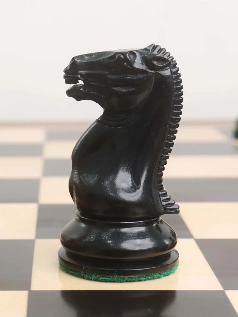 1849 Cooke Type Staunton Chess Set - Ebony Wood & Antiqued Boxwood Pieces with Board & Box - Image 4