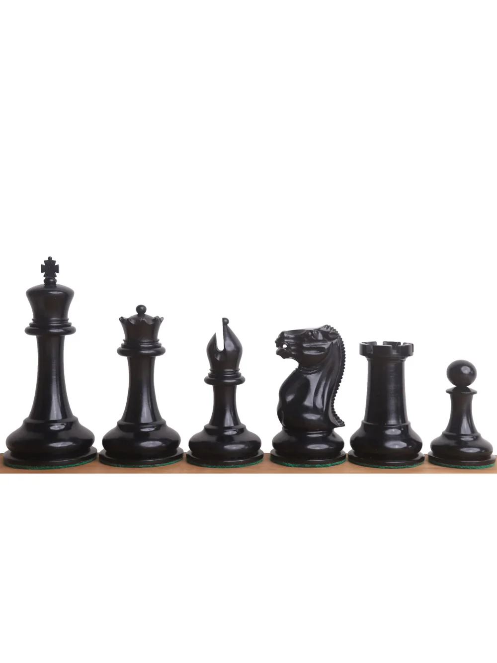 1849 Cooke Type Staunton Chess Set - Ebony Wood & Antiqued Boxwood Pieces with Board & Box - Image 7