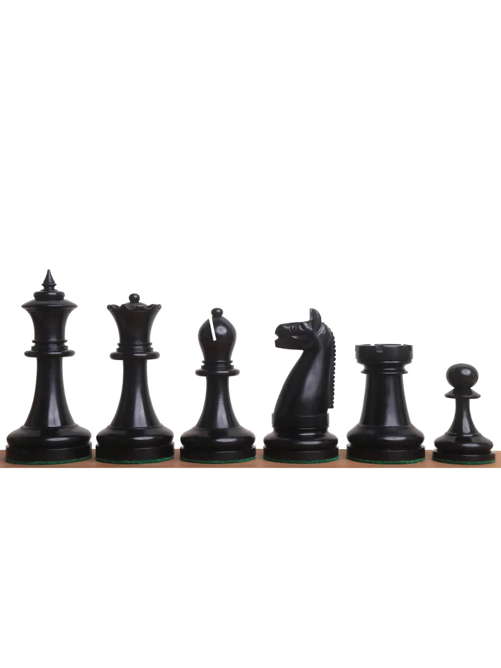 1900s' American Chess Company Reproduction Chess Set - Chess Pieces Only - Antiqued & Ebonised Boxwood - 3.9" King - Image 2