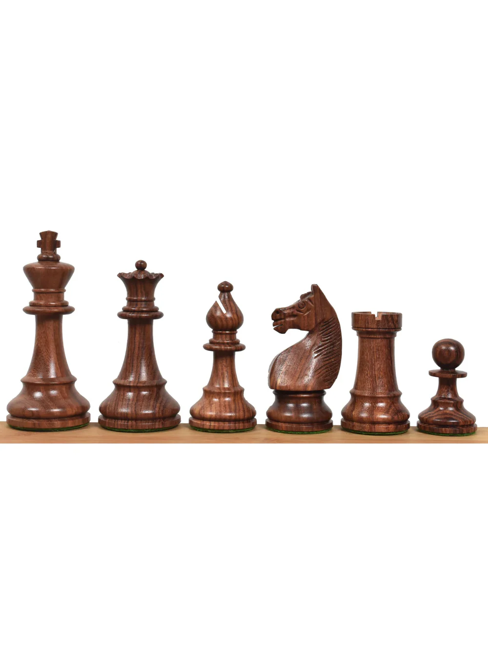 1920's German Collectors' Chess Set- Chess Pieces Only- Golden Rosewood - 4.1" - Image 3