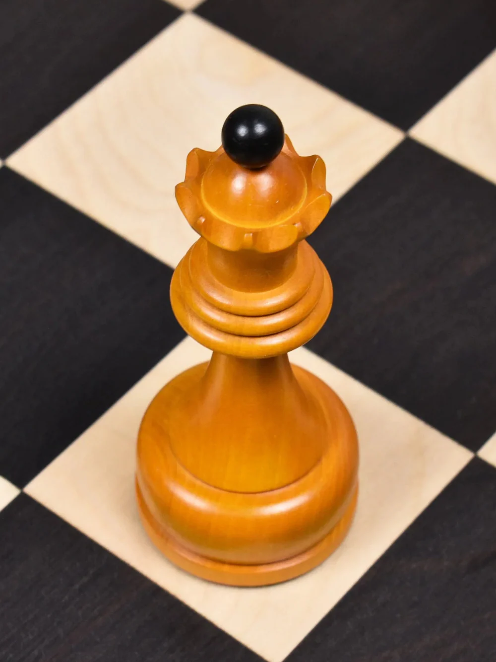 1960's Soviet Championship Tal Chess Pieces Antiqued Boxwood- 4" King - Image 11