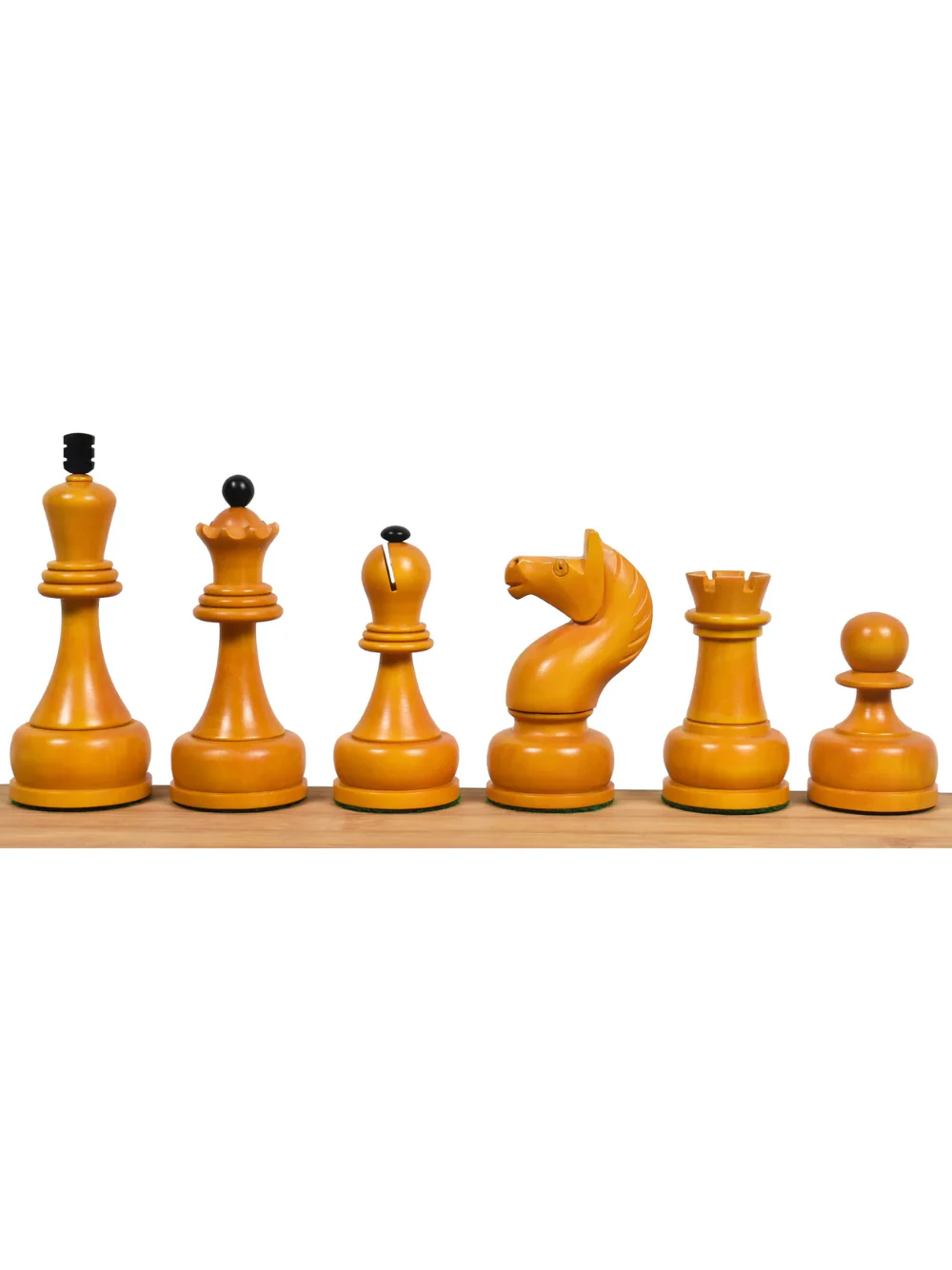 1960's Soviet Championship Tal Chess Pieces Antiqued Boxwood- 4" King - Image 3
