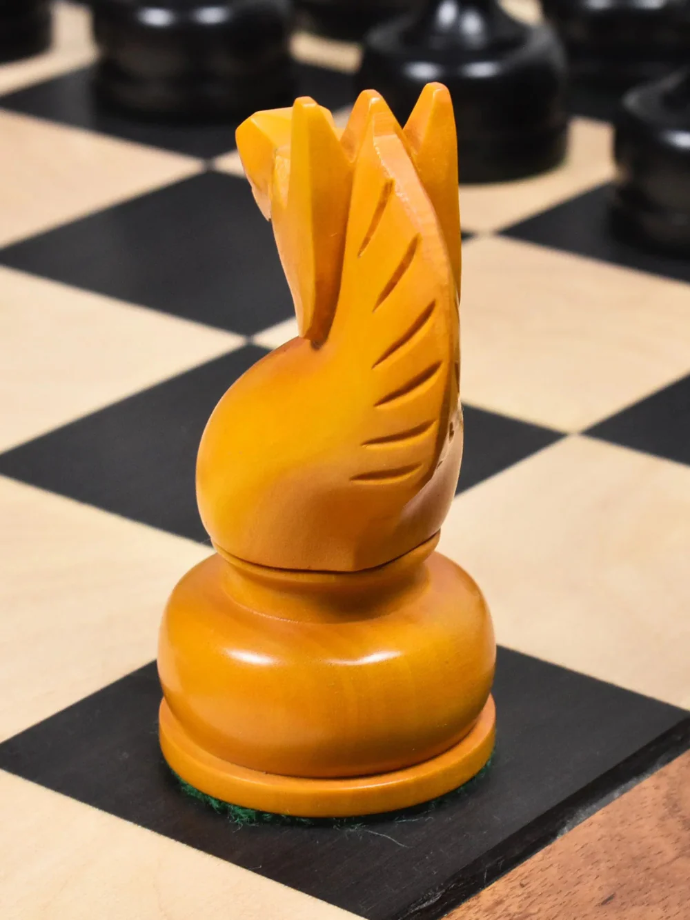 1960's Soviet Championship Tal Chess Pieces Antiqued Boxwood- 4" King - Image 7