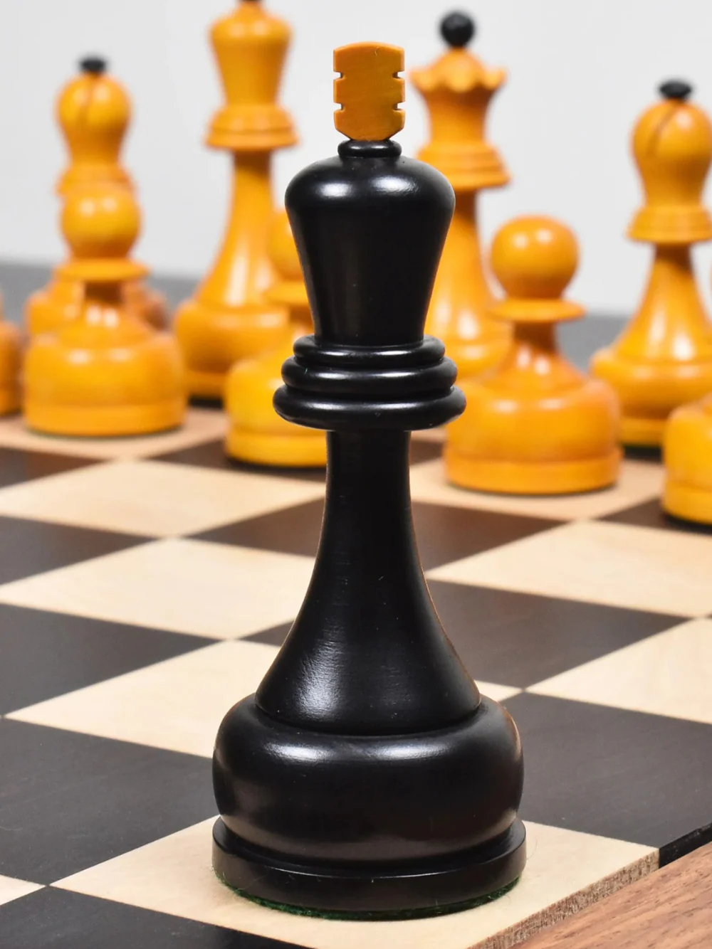 1960's Soviet Championship Tal Chess Pieces Antiqued Boxwood- 4" King - Image 9