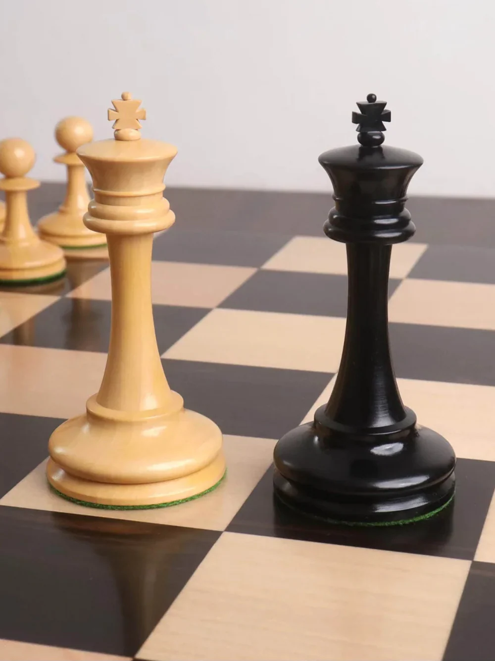 19th century B and Co Reproduced Luxury Chess Pieces Ebony Wood & Boxwood - 4.2″ King - Image 5