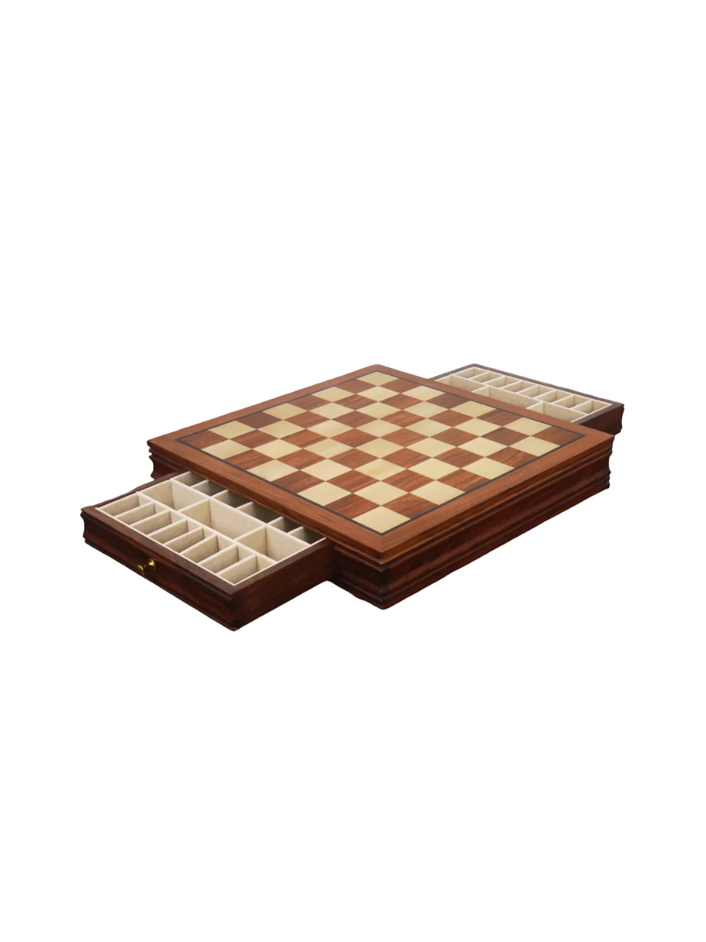 Luxury Golden Rosewood Chess Set with Velvet Storage Drawers - Image 2