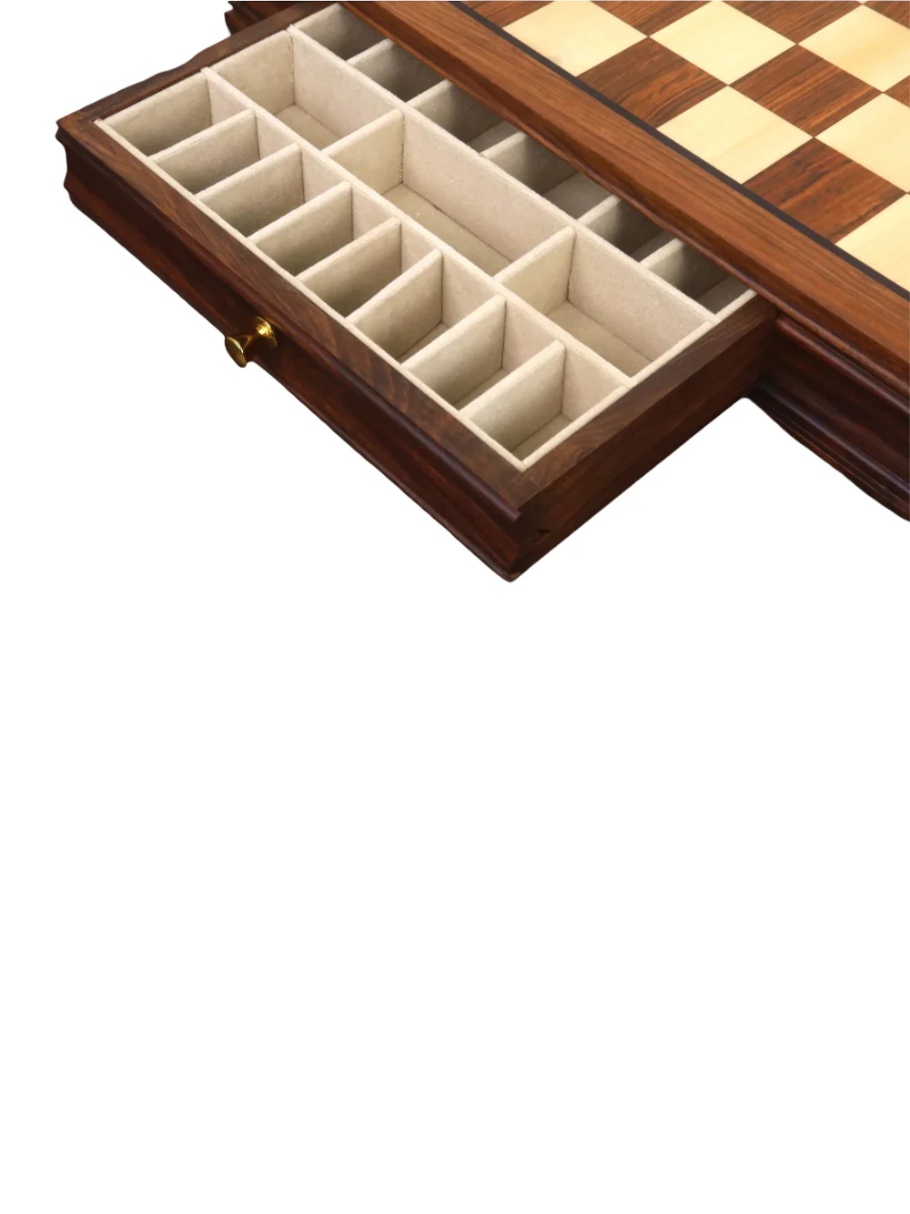 Luxury Chess Set with Velvet Storage Drawers & Gloss Finish Pieces - Image 3