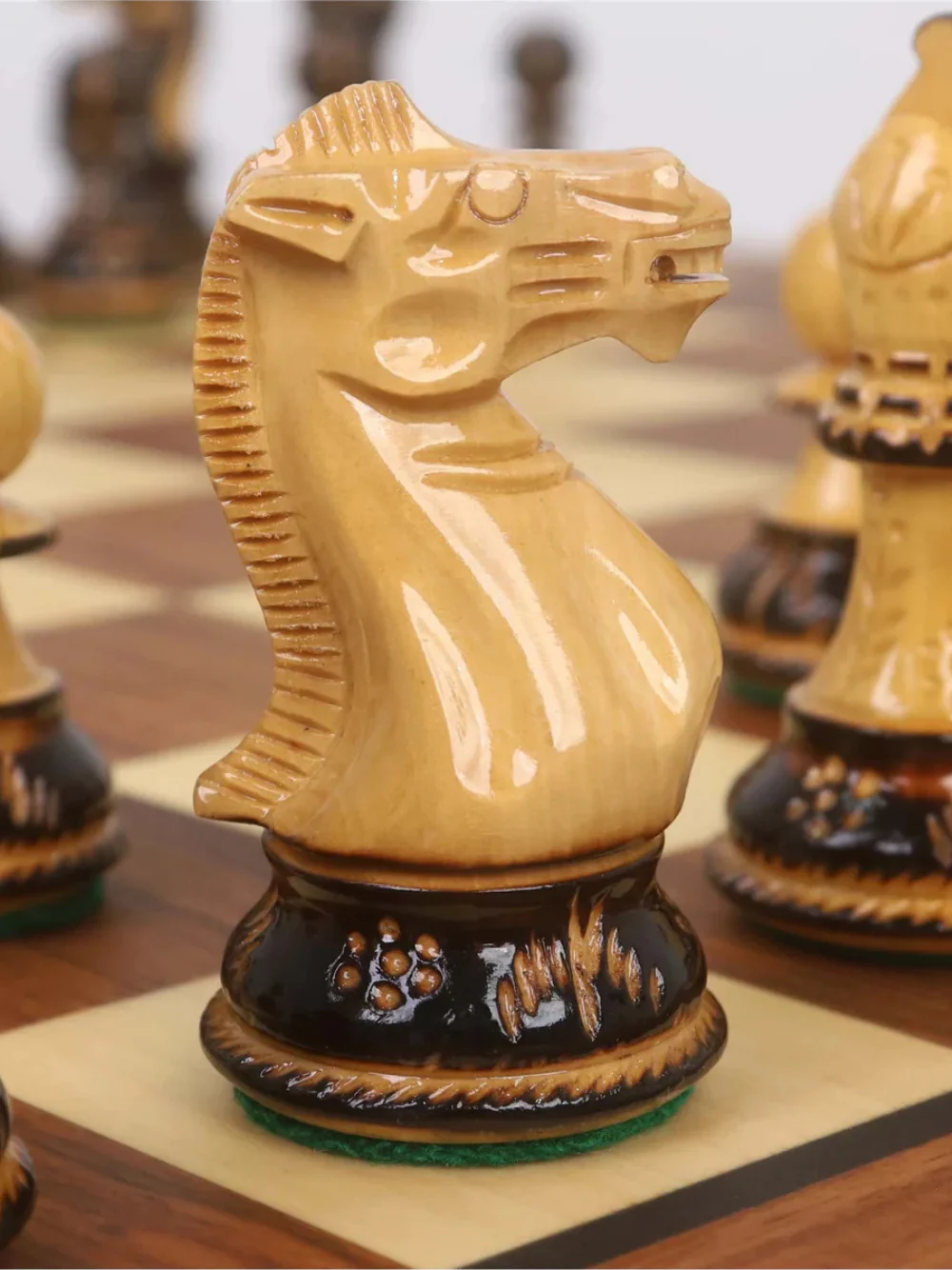 Luxury Chess Set with Velvet Storage Drawers & Gloss Finish Pieces - Image 6