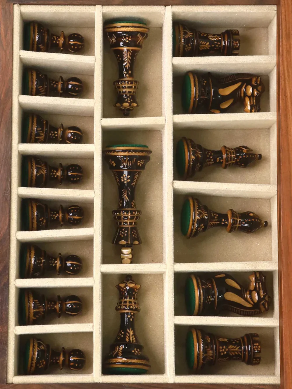Luxury Chess Set with Velvet Storage Drawers & Gloss Finish Pieces - Image 7