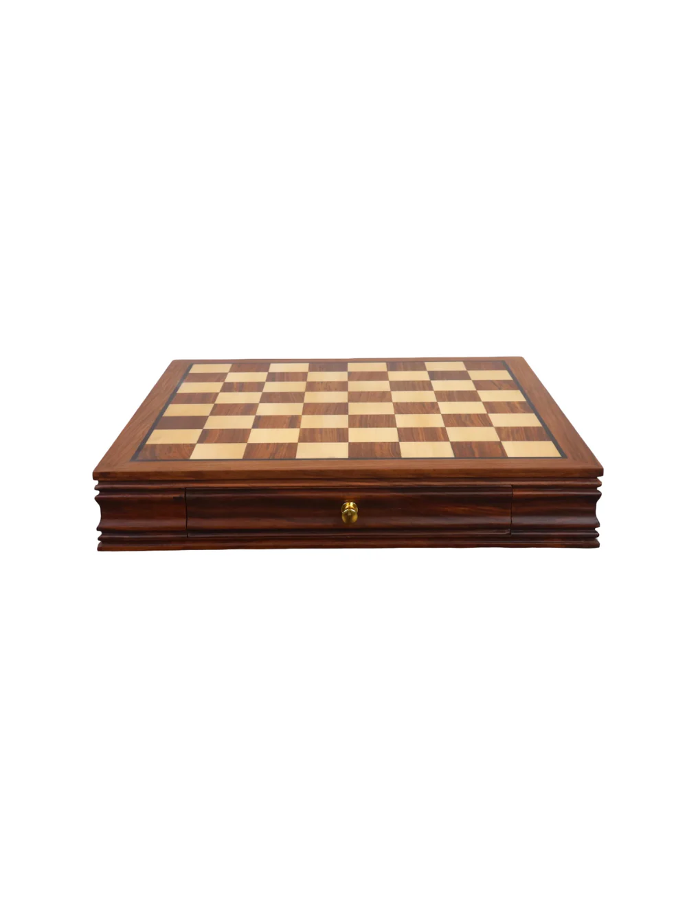 20” Luxury Chess Board with Velvet Storage Drawers - Golden Rosewood - Image 4
