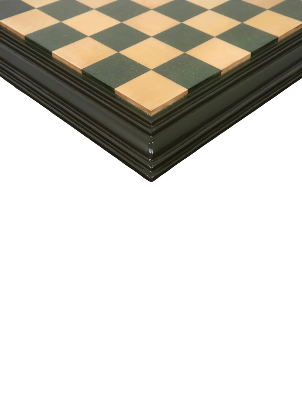 21" Green & Maple HDMR Chess Board - Decorative Edges - Image 4