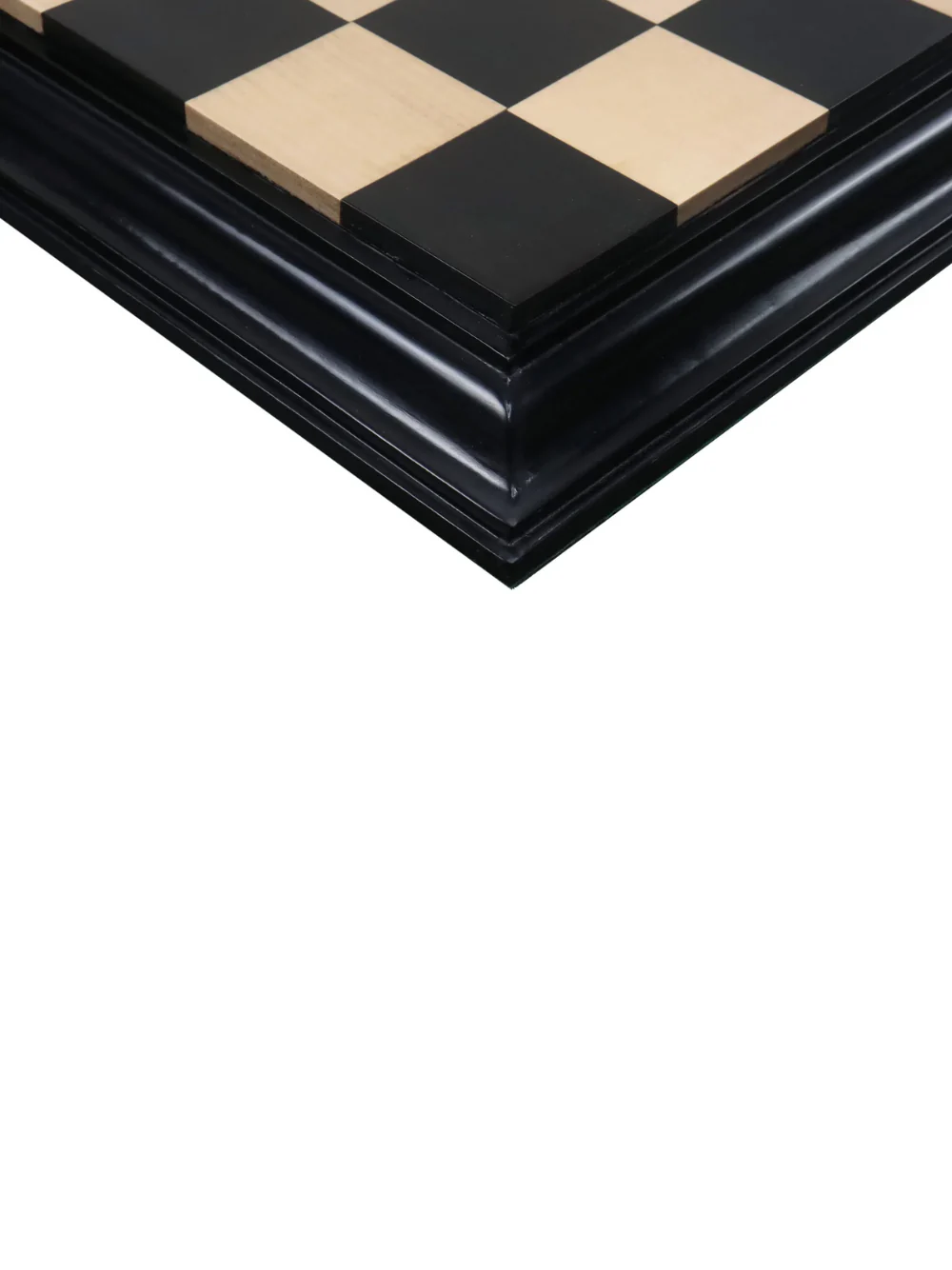 23" Ebony & Maple Carved Border Chess Board - Image 2