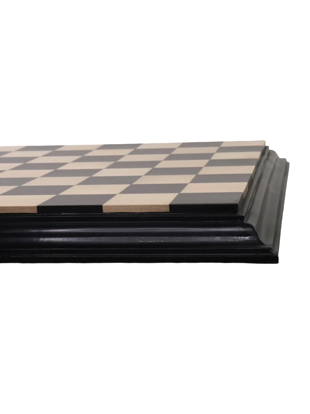 23" Ebony & Maple Carved Border Chess Board - Image 3