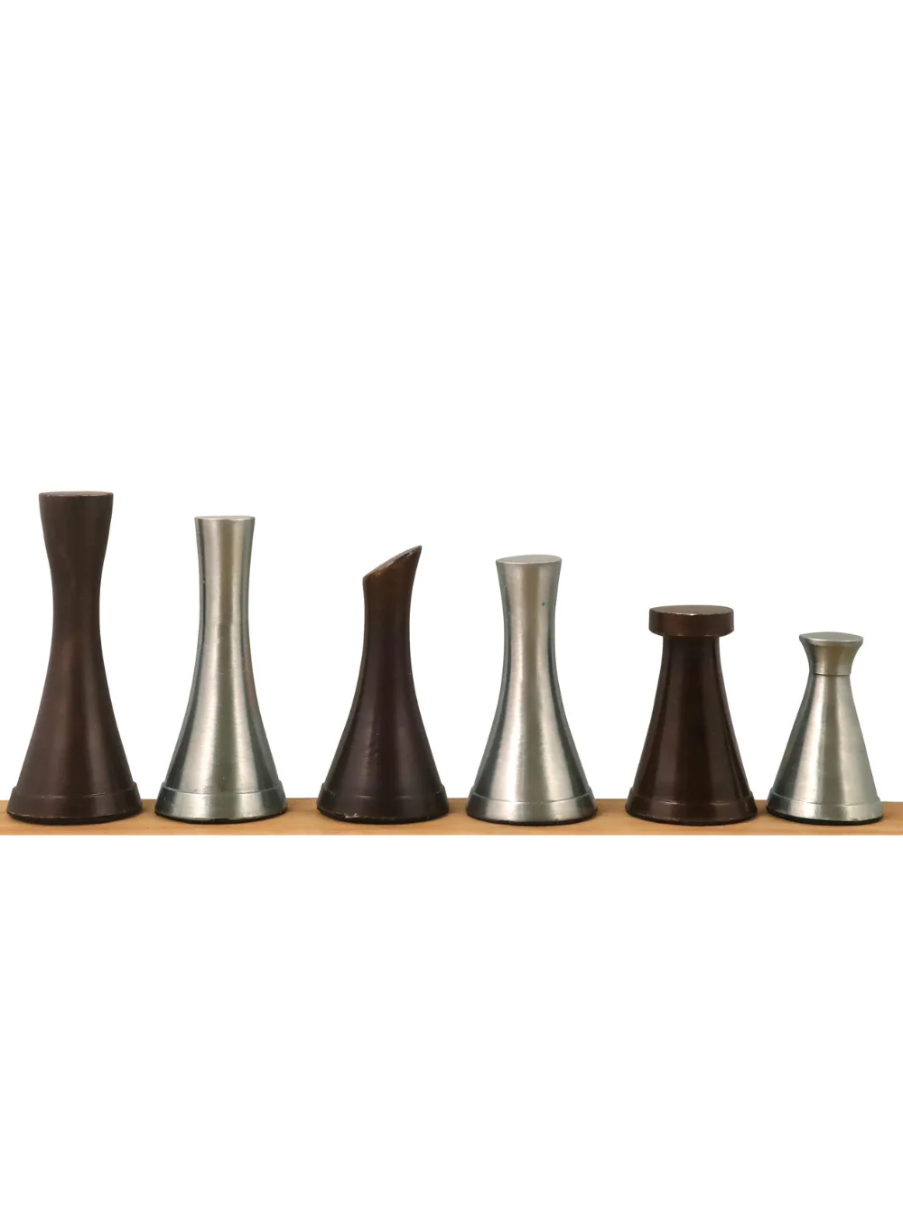 3.1" Tower Series Brass Metal Luxury Chess Pieces Only Set - Silver & Antique