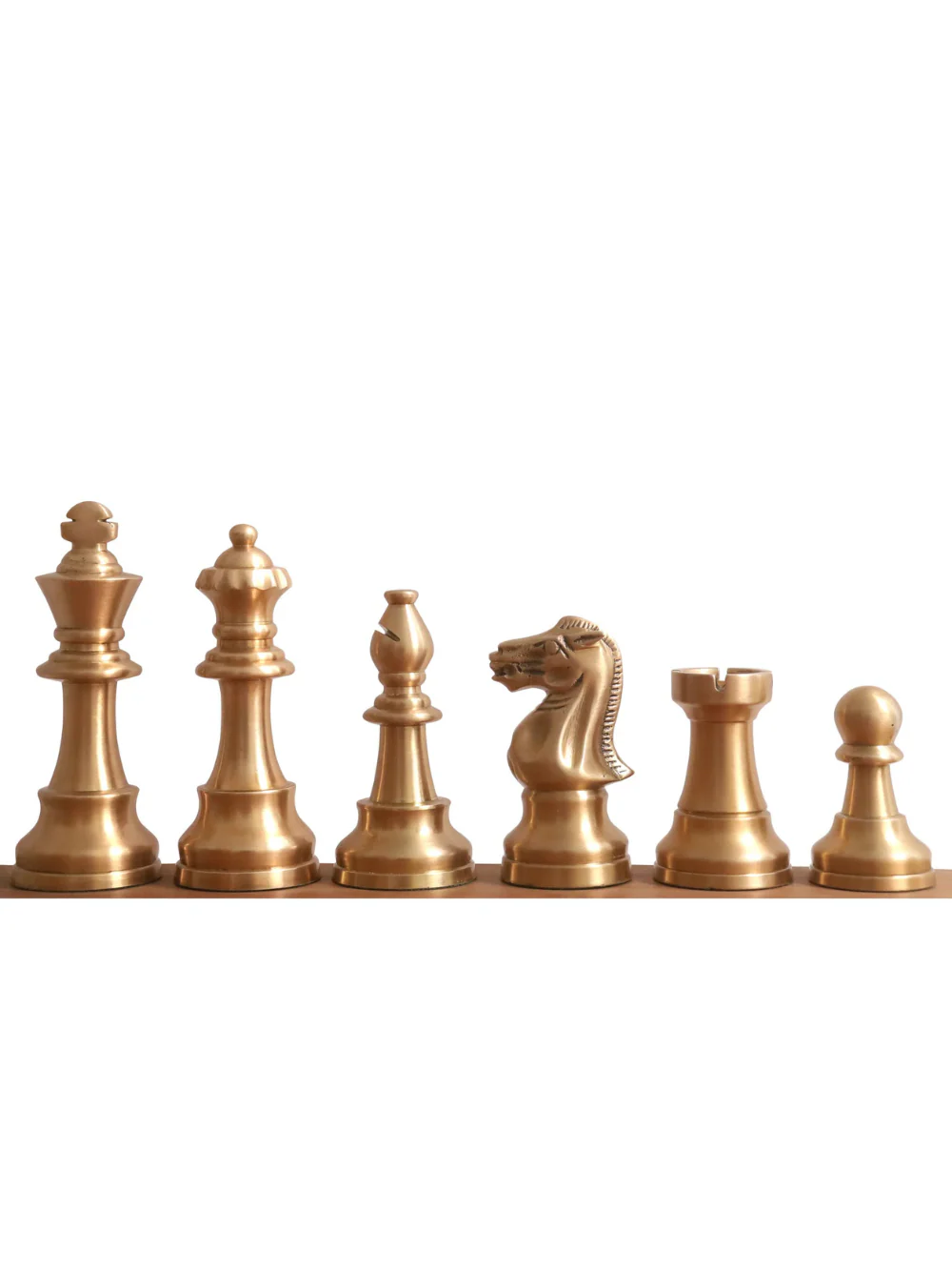 3.2" Pro Staunton Antiqued Copper Brass Metal Luxury Chess Pieces - 3.2" King - Image 3