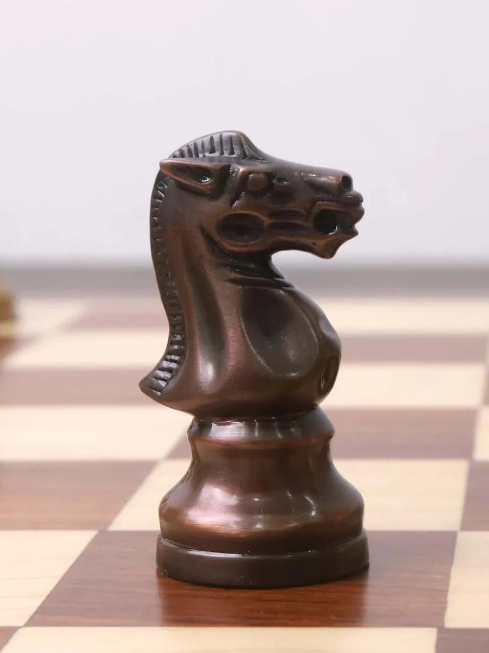 3.2" Pro Staunton Antiqued Copper Brass Metal Luxury Chess Pieces - 3.2" King - Image 5