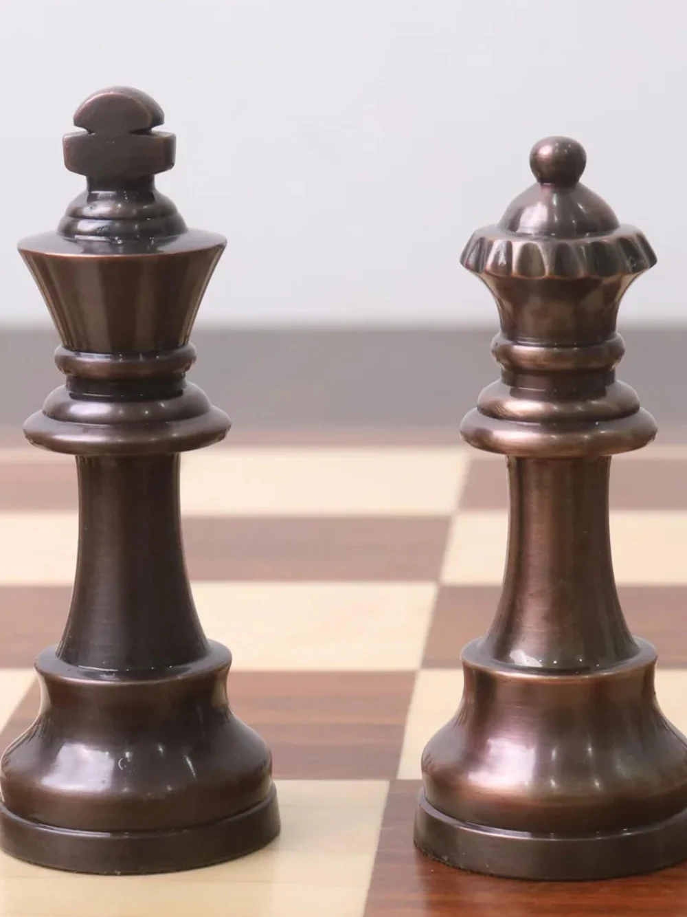 3.2" Pro Staunton Antiqued Copper Brass Metal Luxury Chess Pieces - 3.2" King - Image 6