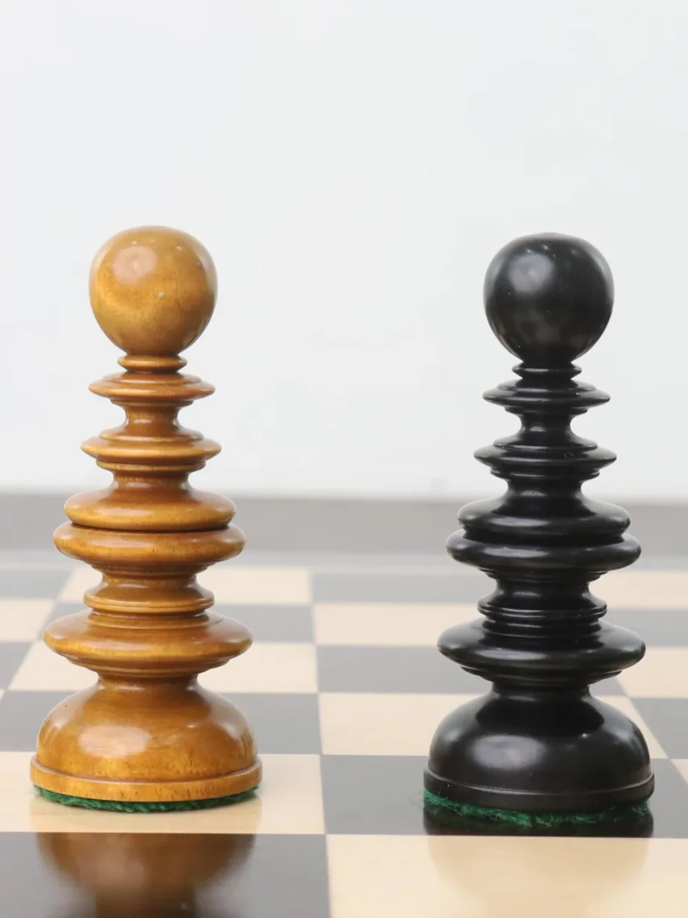 3.3" St. John Pre-Staunton Ebony Wood & Antique Calvert Chess Pieces - Image 5
