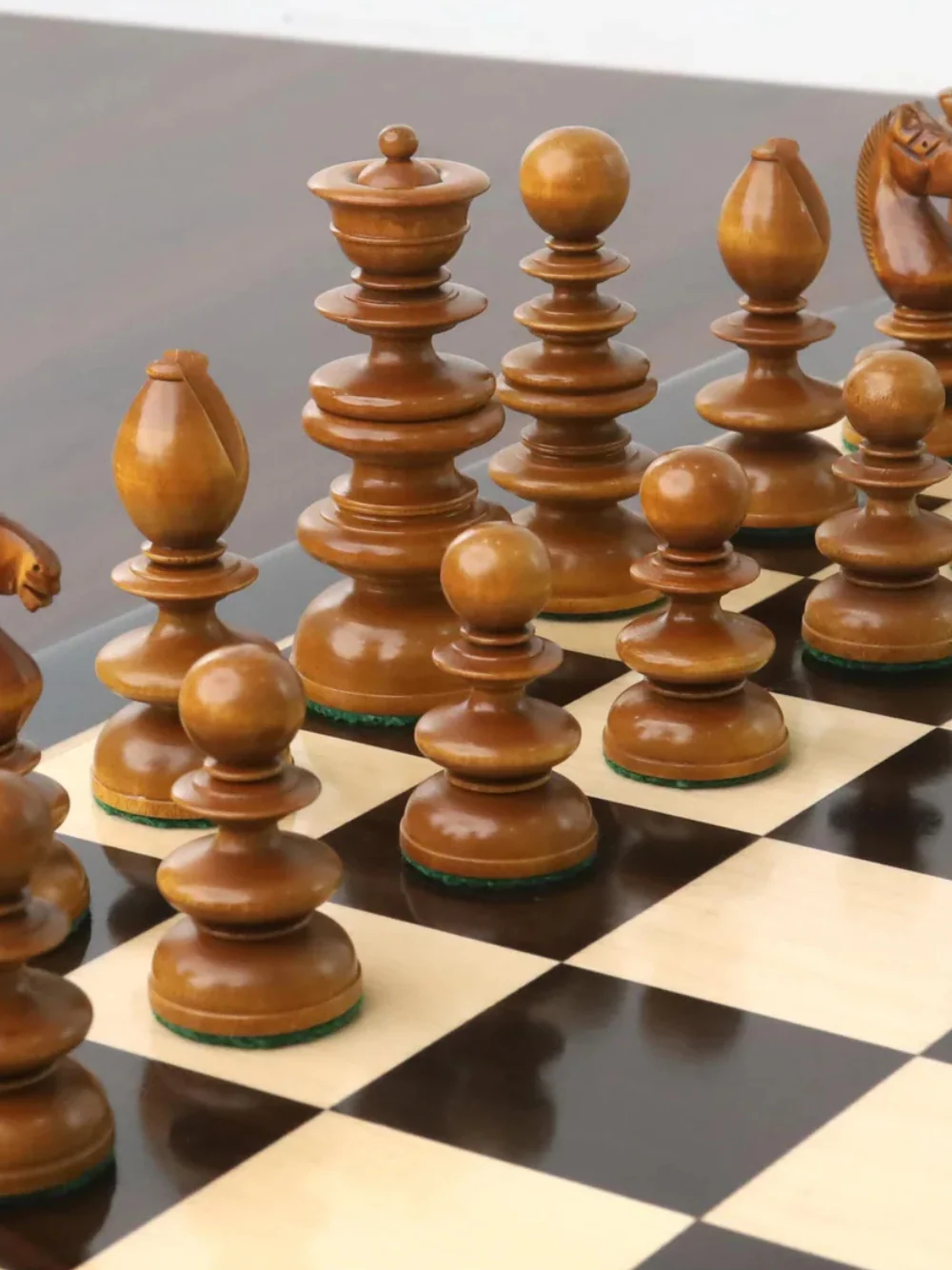 3.3" St. John Pre-Staunton Ebony Wood & Antique Calvert Chess Pieces - Image 7