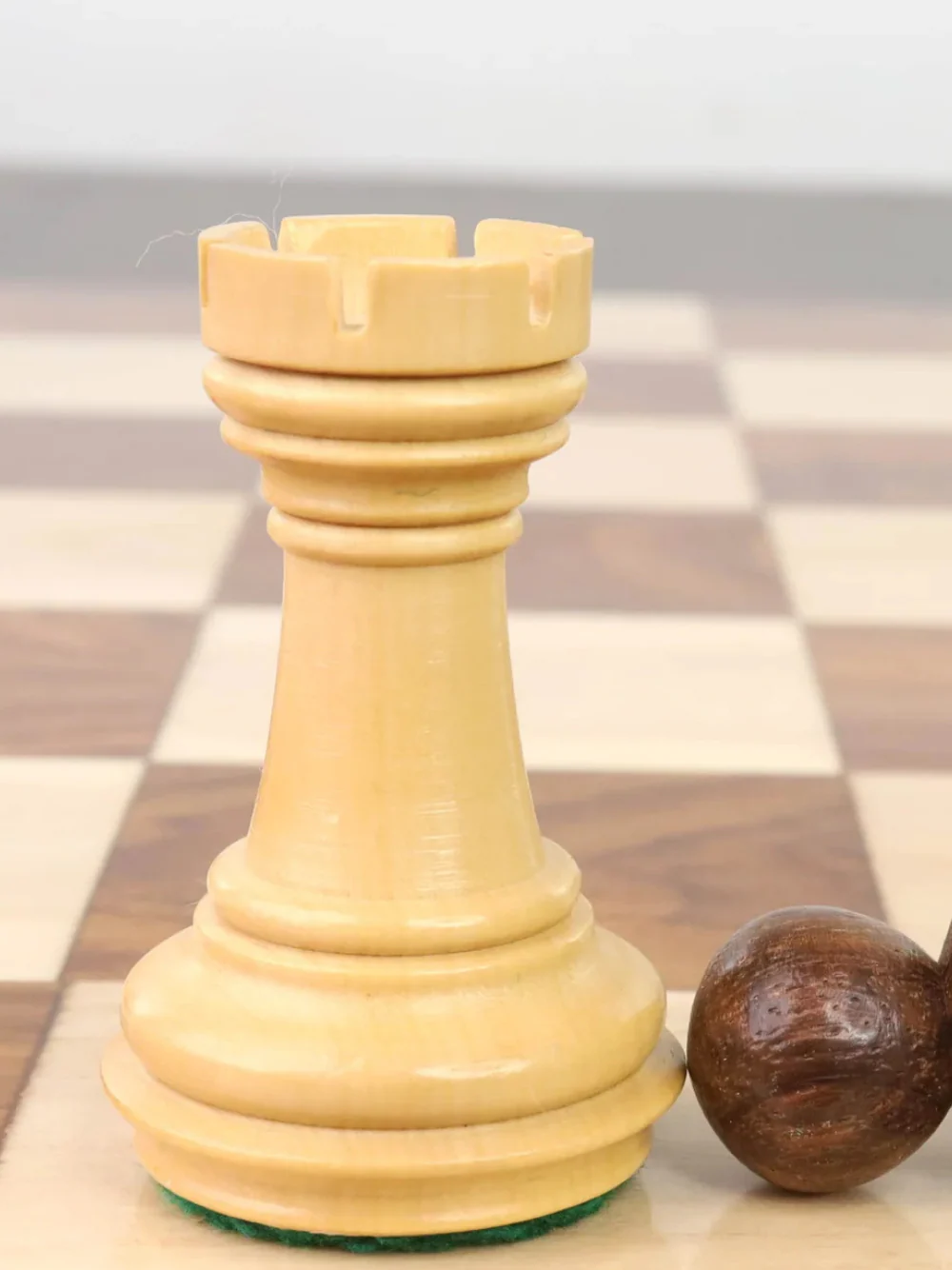 3.4" Meghdoot Series Golden Rosewood Staunton Chess Pieces - Image 6