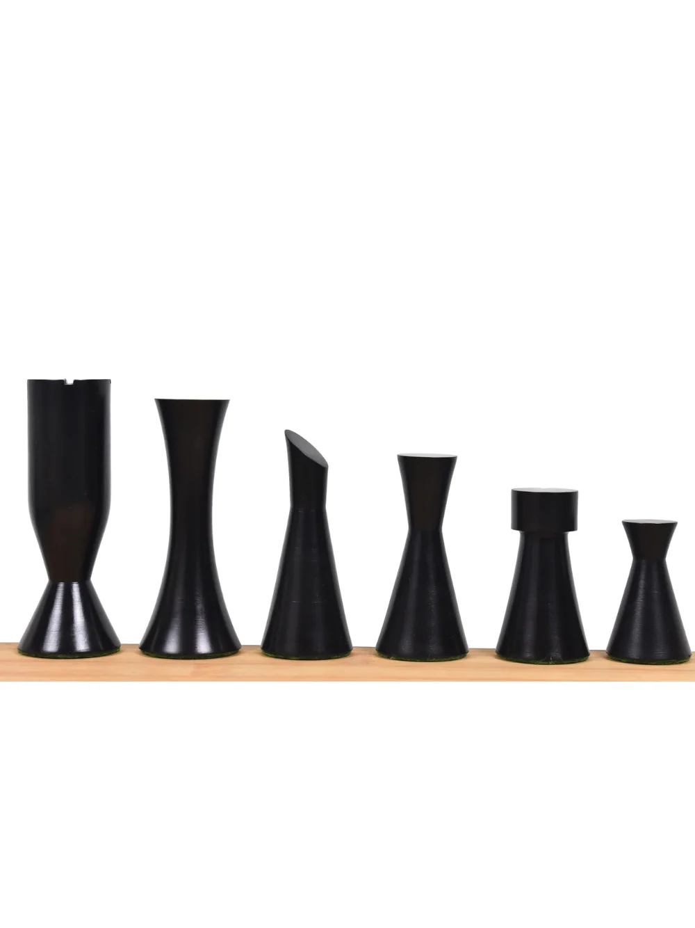 3.4" Minimalist Tower Series Chess Pieces - Weighted Ebonised Boxwood - Image 3