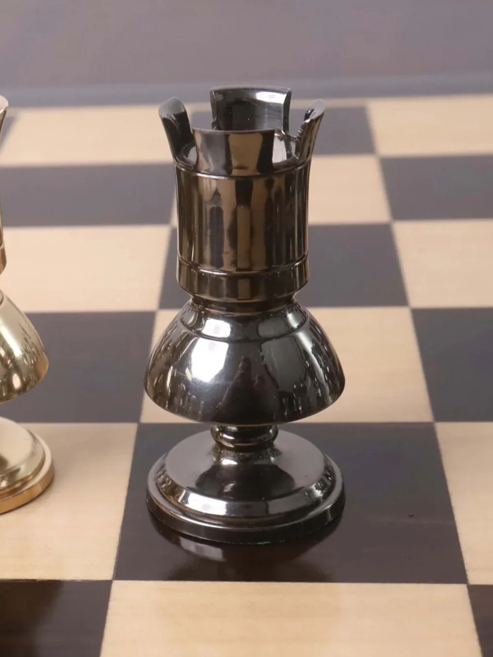 3.4" Victorian Series Brass Metal Luxury Chess Set - Pieces Only - Metallic Gold & Grey - Image 6