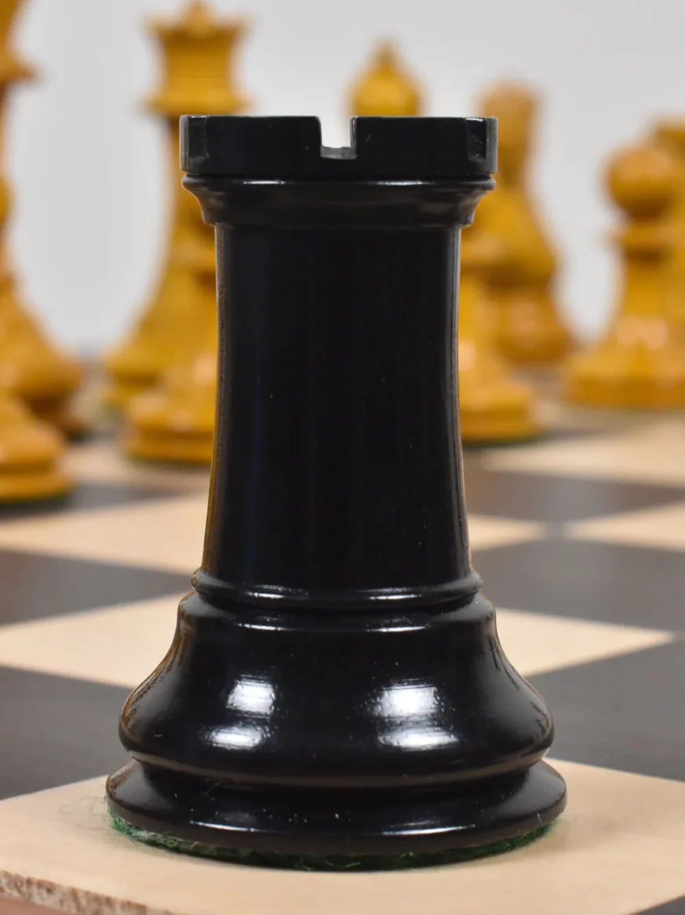 1852-55 Harrwitz Staunton Chess Pieces Antiqued Boxwood and Ebony - 3.5" King - Image 3