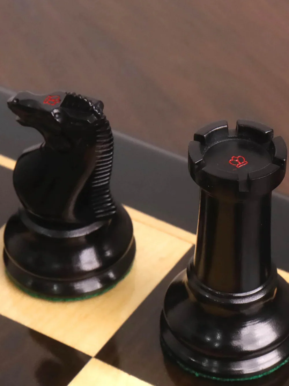 3.5" Circa 1856 Anderssen Dropjaw Staunton Chess Pieces Ebony & Boxwood - Image 5