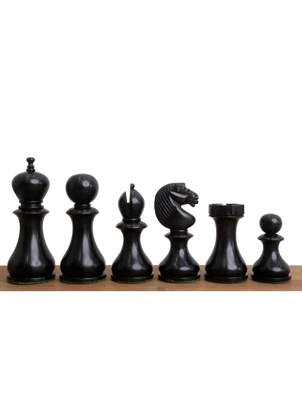English Dublin Pattern Chess Pieces - Antiqued & Ebonised Boxwood - 3.6" King - Image 3