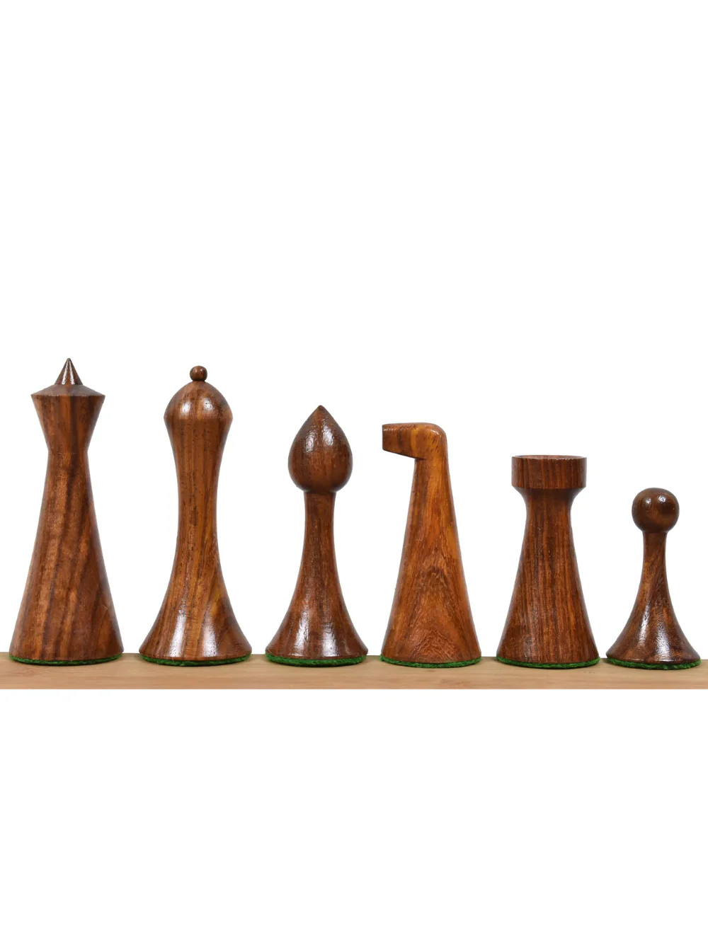 3.6" Herman Ohme Minimalist Chess Pieces - Weighted Golden Rosewood - Image 4