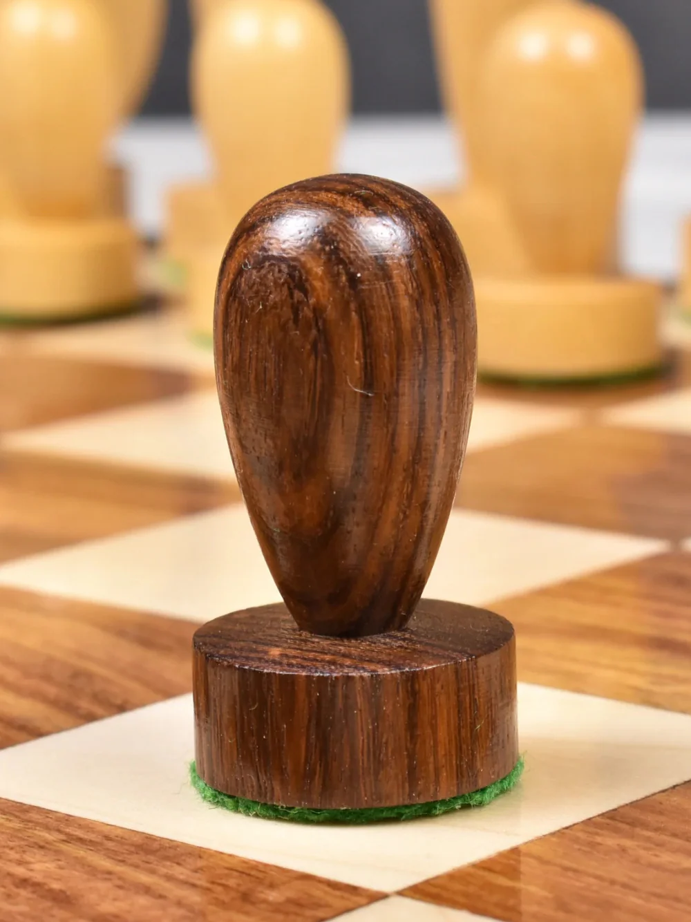 3.9″ Berliner Modern Minimalist Chess Pieces - Weighted Golden Rosewood - Image 6