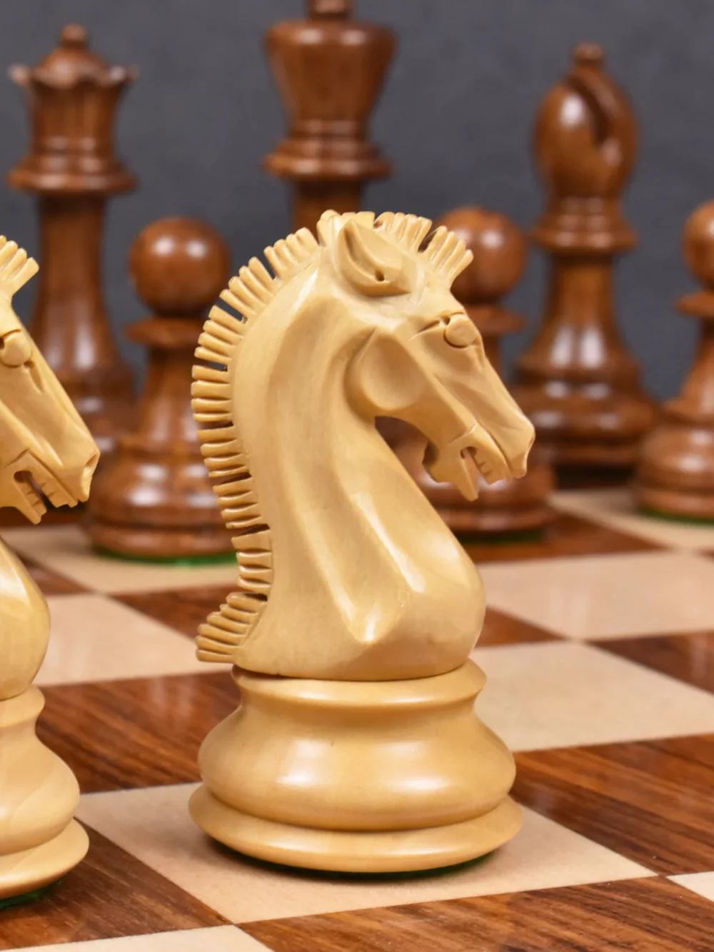 3.9" Craftsman Knight Staunton Chess Pieces Double Weighted - Image 4