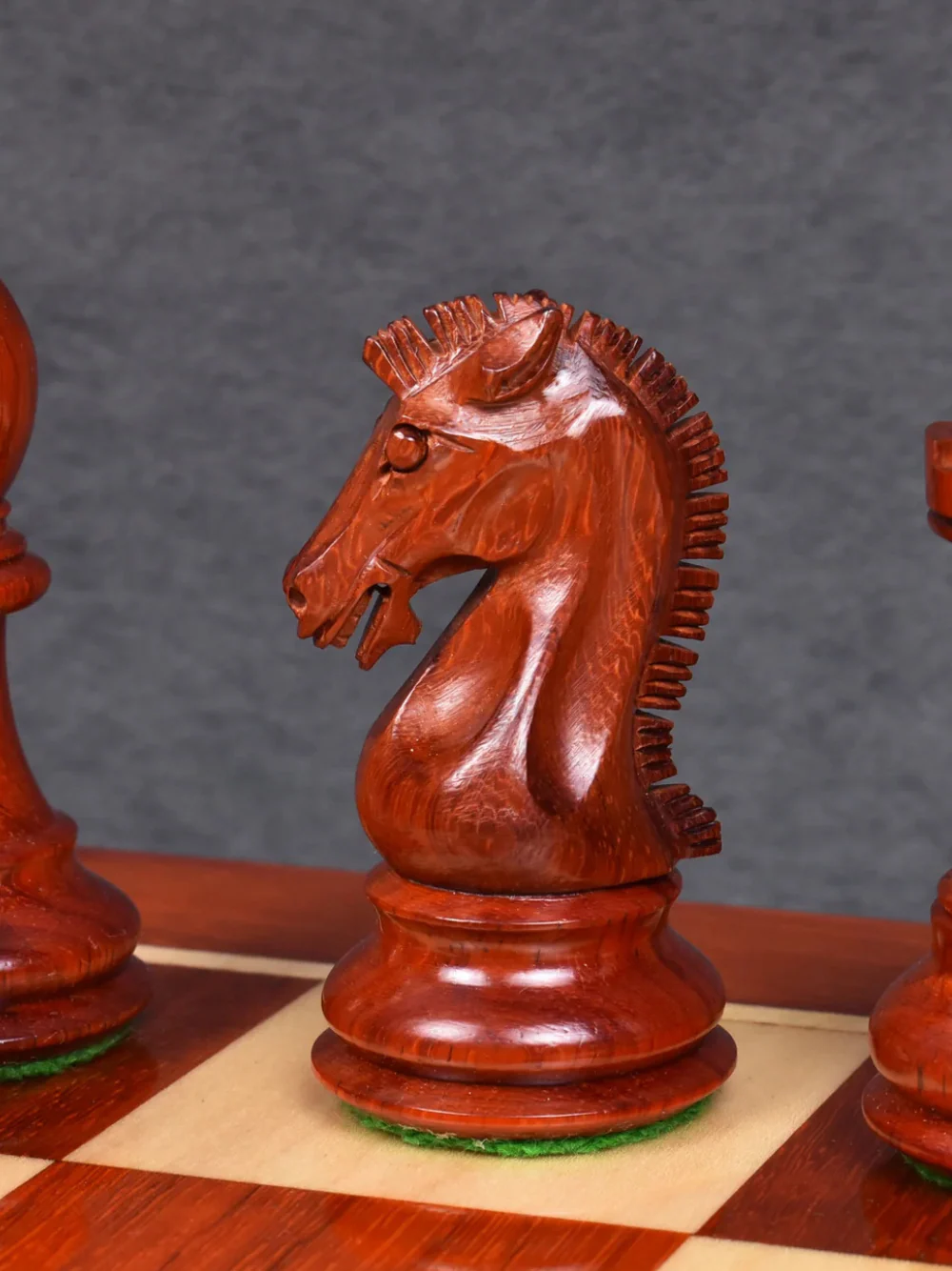 3.9" Craftsman Staunton Chess Pieces Double Weighted Bud Rosewood - Image 5