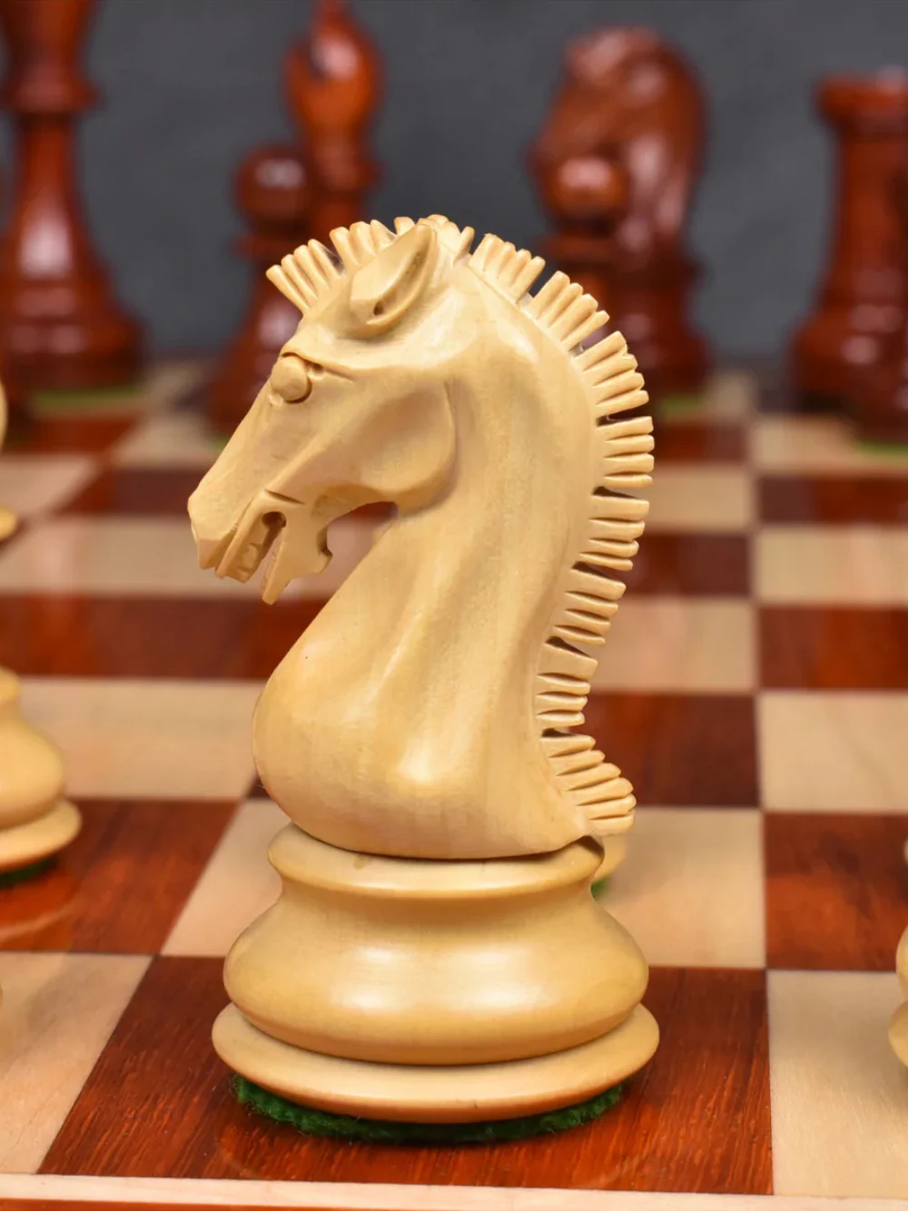 3.9" Craftsman Staunton Chess Pieces Double Weighted Bud Rosewood - Image 6
