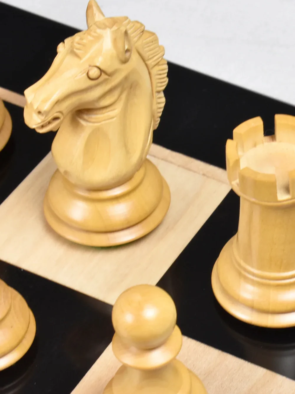 3.9" Exclusive Alban Staunton Chess Pieces Ebony Wood - Triple Weighted - Image 5