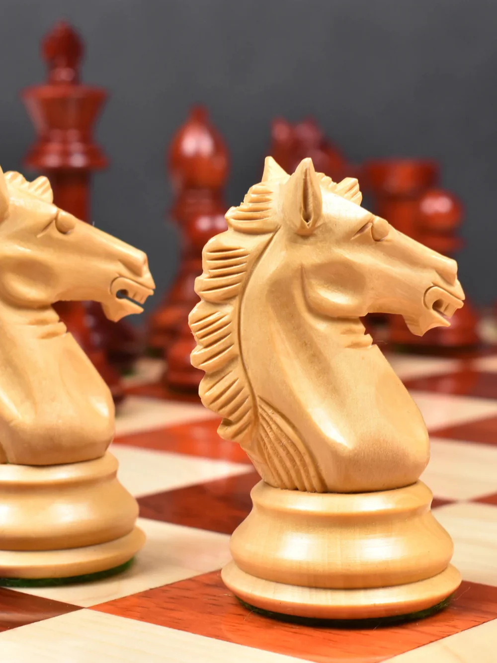 3.9" Exclusive Alban Staunton Chess Set - Bud Rosewood Pieces with Board & Box - Image 2