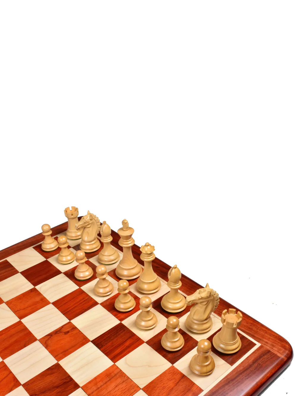 3.9" Exclusive Alban Staunton Chess Set - Bud Rosewood Pieces with Board & Box - Image 4