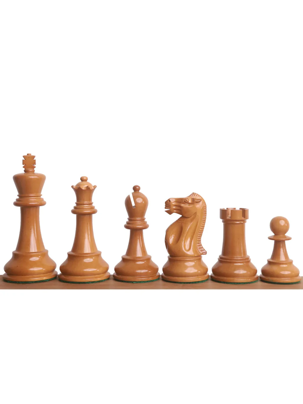 3.9" Lessing Staunton Chess Set - Ebony Wood & Antiqued Lacquered Boxwood Pieces with Board & Box - Image 3