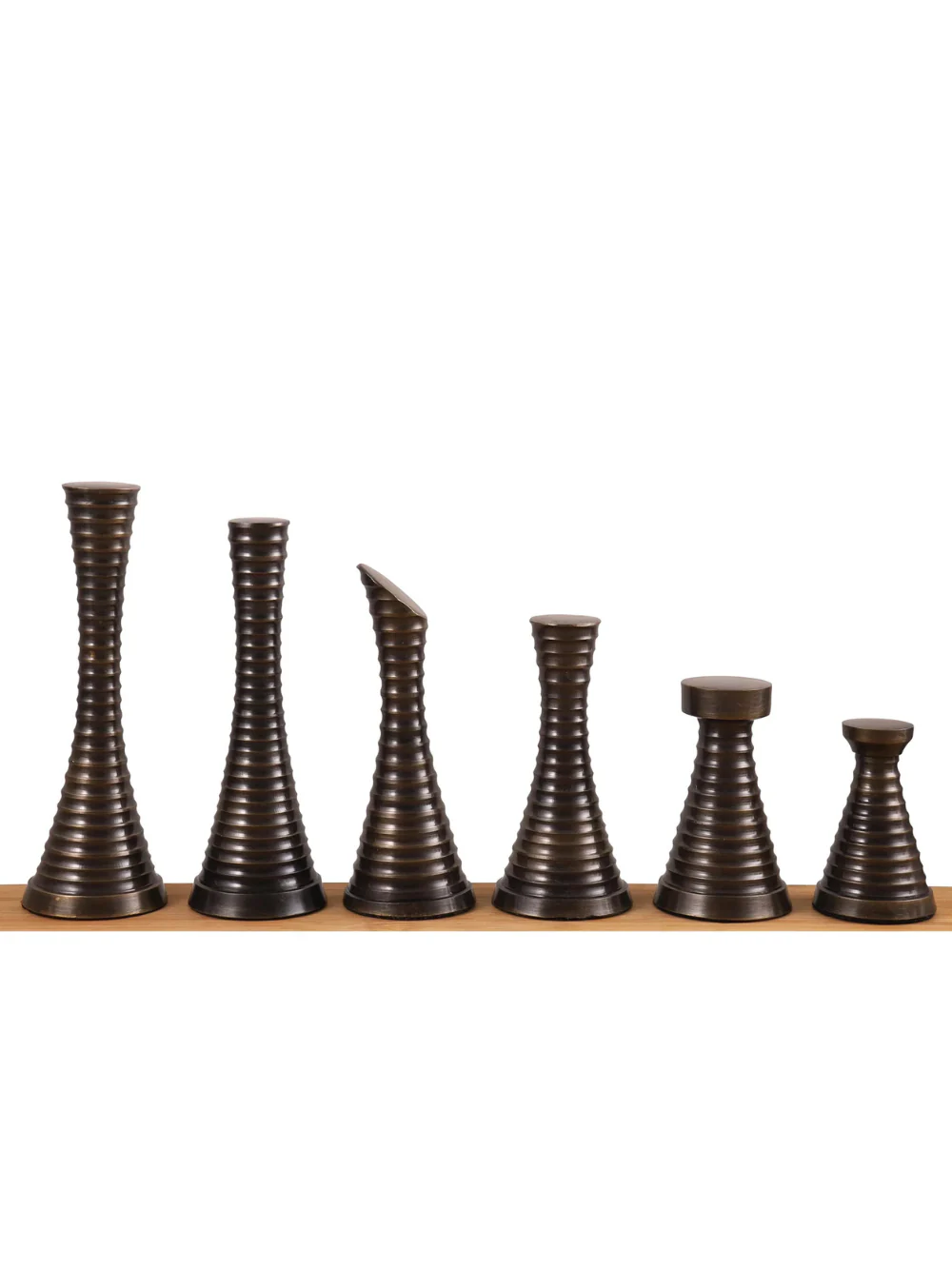3.9" Modern Brass Metal Luxury Chess Set - Chess Pieces Only - Silver & Antique chessmen - Image 3