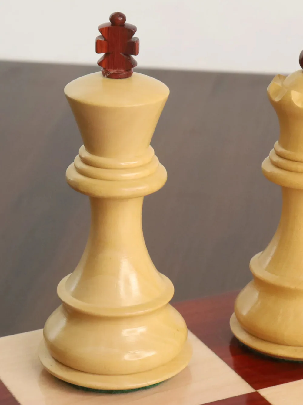 3.9" Russian Zagreb 59' Chess Pieces Double Weighted Bud Rose Wood - Image 11