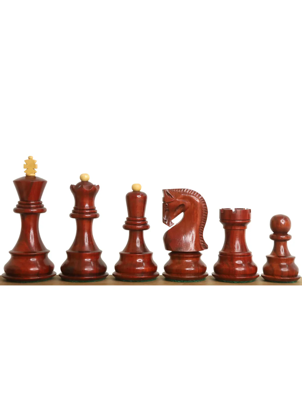 3.9" Russian Zagreb 59' Chess Pieces Double Weighted Bud Rose Wood - Image 2