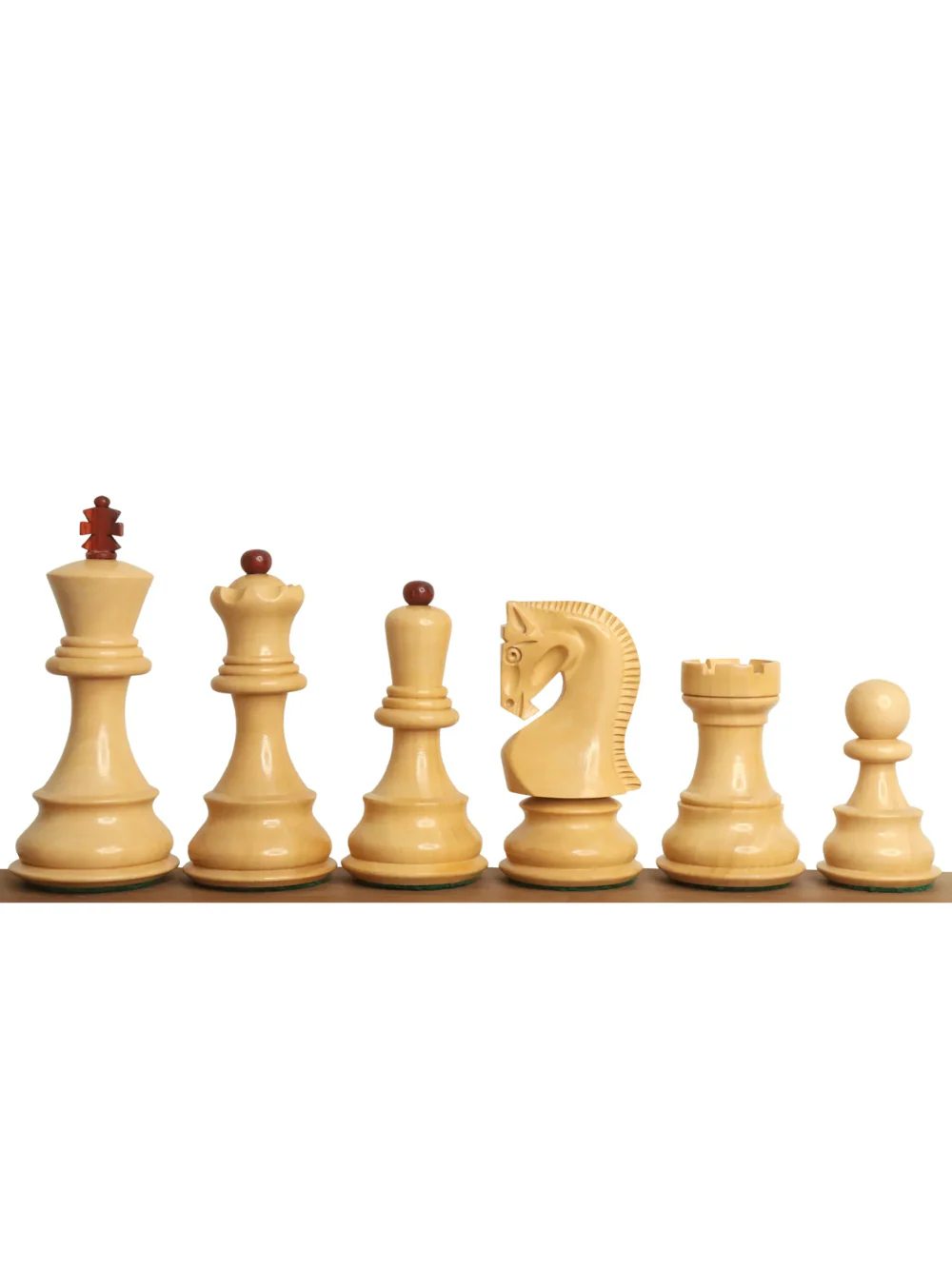 3.9" Russian Zagreb 59' Chess Pieces Double Weighted Bud Rose Wood - Image 3