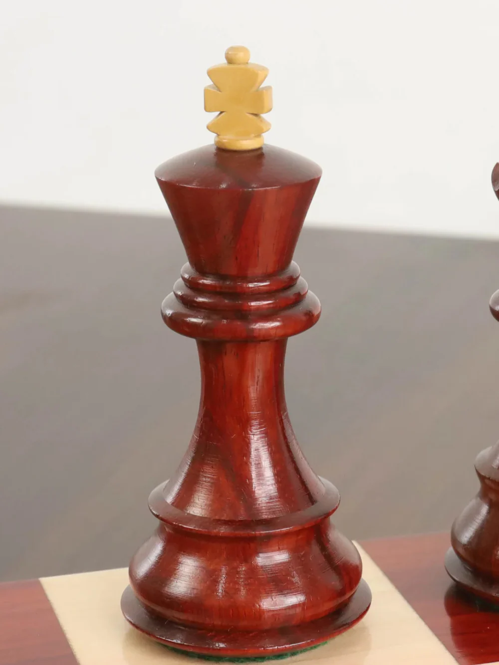 3.9" Russian Zagreb 59' Chess Pieces Double Weighted Bud Rose Wood - Image 9