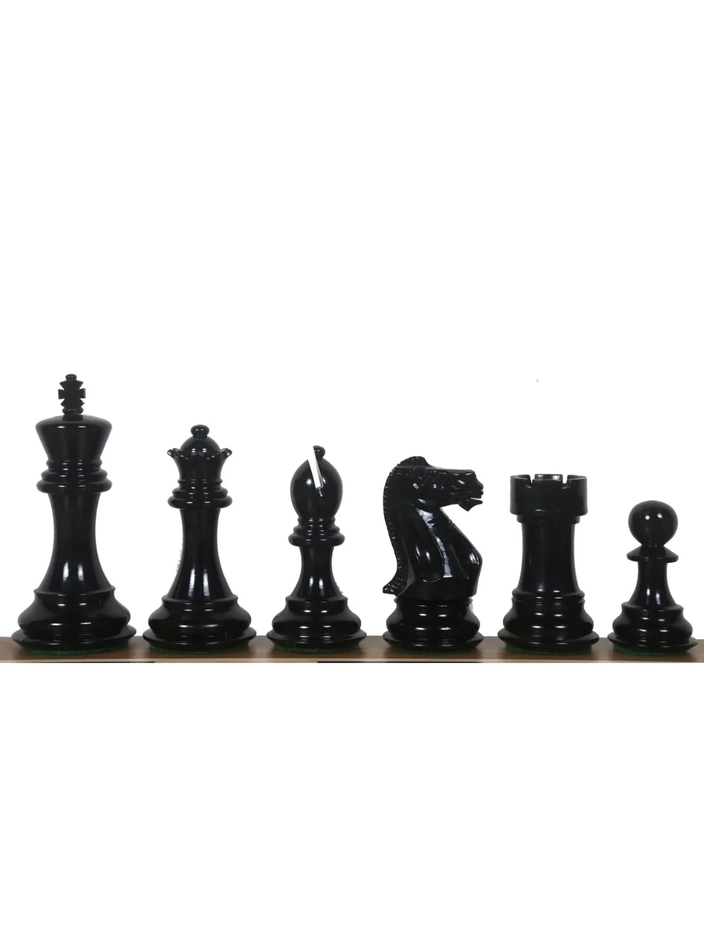 4.1" Pro Staunton Lacquered Wooden Chess Pieces Black & White - Image 2