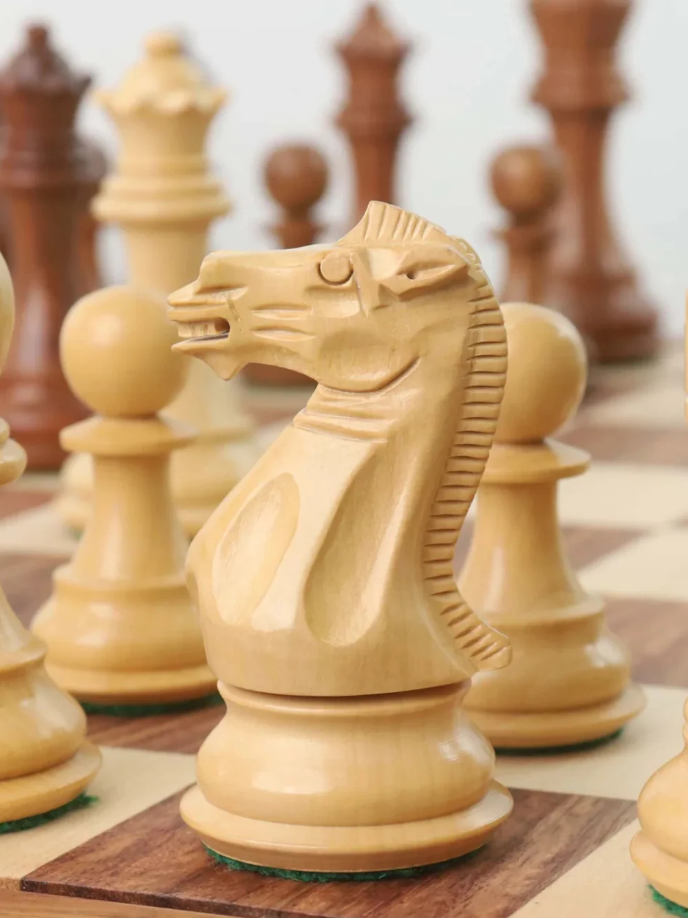 4.1" Pro Staunton Weighted Wooden Chess Set - Rosewood Pieces, 21" Board & Box - Image 2